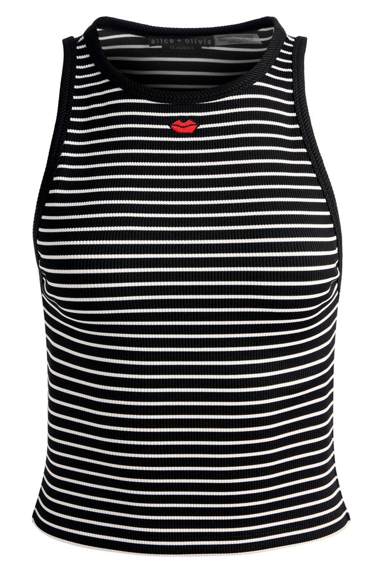 Allen Embroidered Tank, Alternate, color, BLACK/ OFF WHITE STRIPE