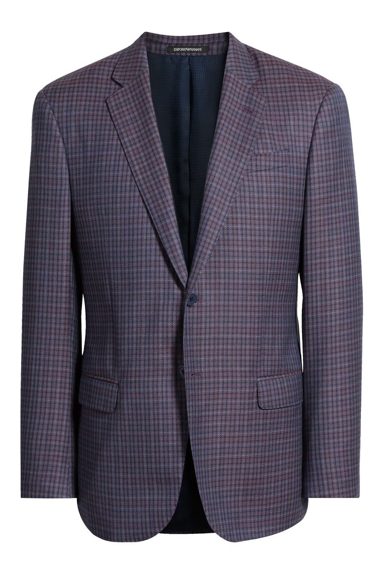 Patterned Virgin Wool Sport Coat, Alternate, color, RASPBERRY