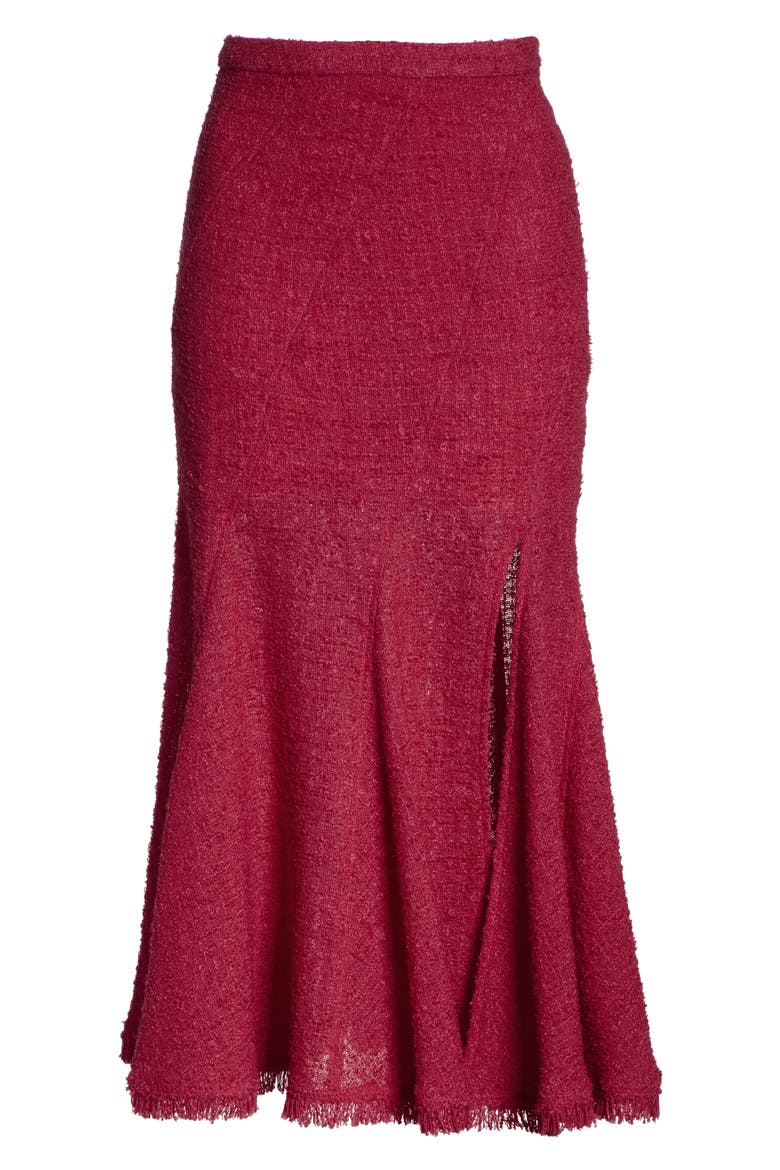 Flare Hem Tweed Skirt, Alternate, color, RASPBERRY