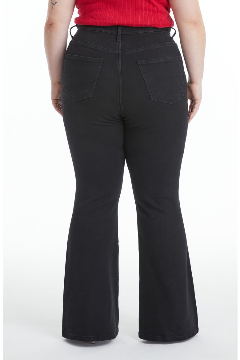 High Waist Flare Jeans, Alternate, color, SOLID BLACK