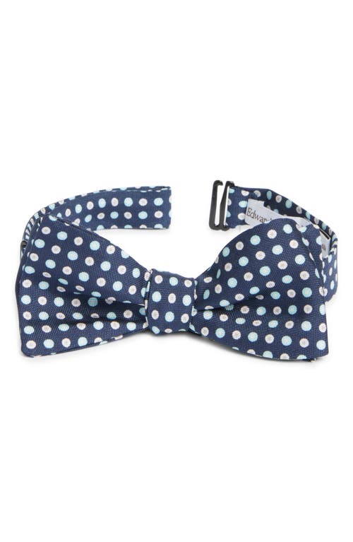 Shop Edward Armah Neat Polka Dot Silk Bow Tie In Navy