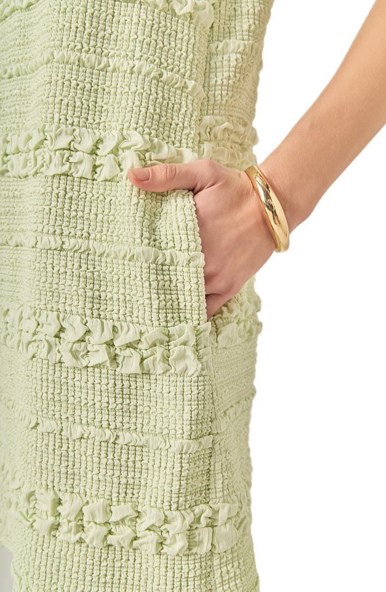 English Factory Embroidered Stretch Polo Minidress, Alternate, color, Pistachio