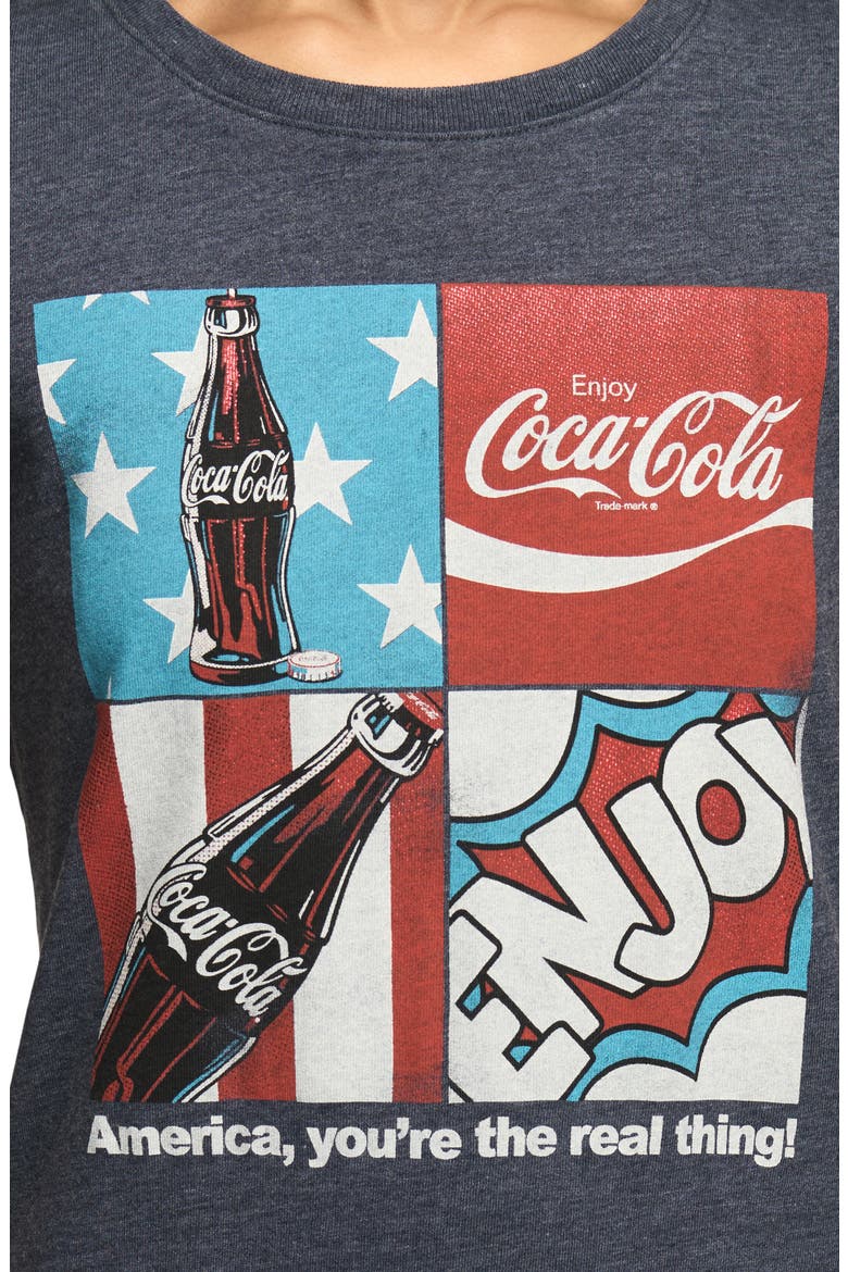 Coca-Cola Americana Grid Baby Tee, Alternate, color, TOTAL ECLIPSE