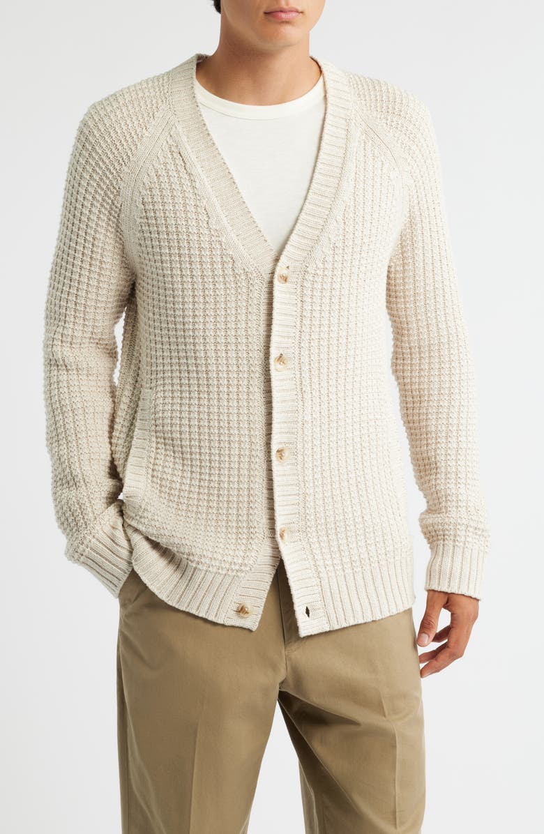 Treasure & Bond Textured Cotton Cardigan, Alternate, color, Ivory Marl