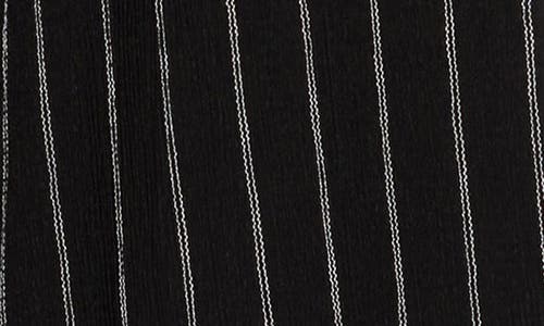 Caslon ® Stripe Textured Crop Wide Leg Pants In Black