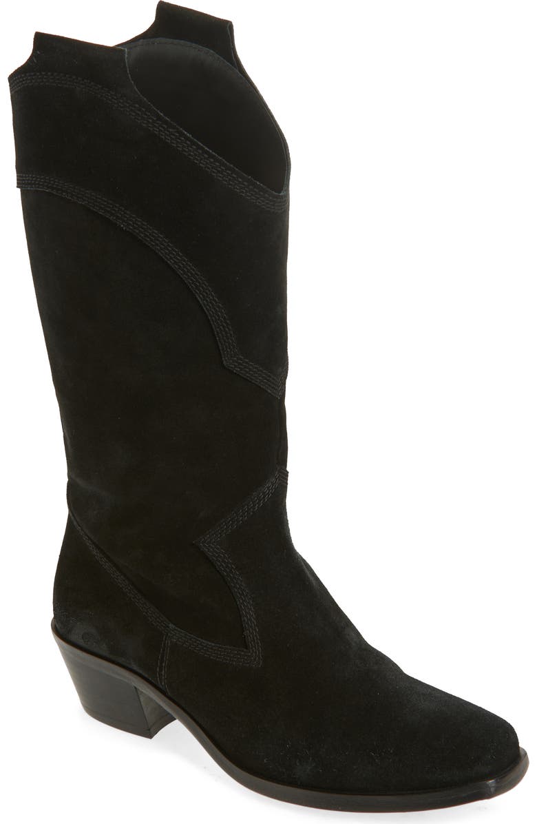 Pedro Garcia Britta Western Boot, Main, color, Black Velour