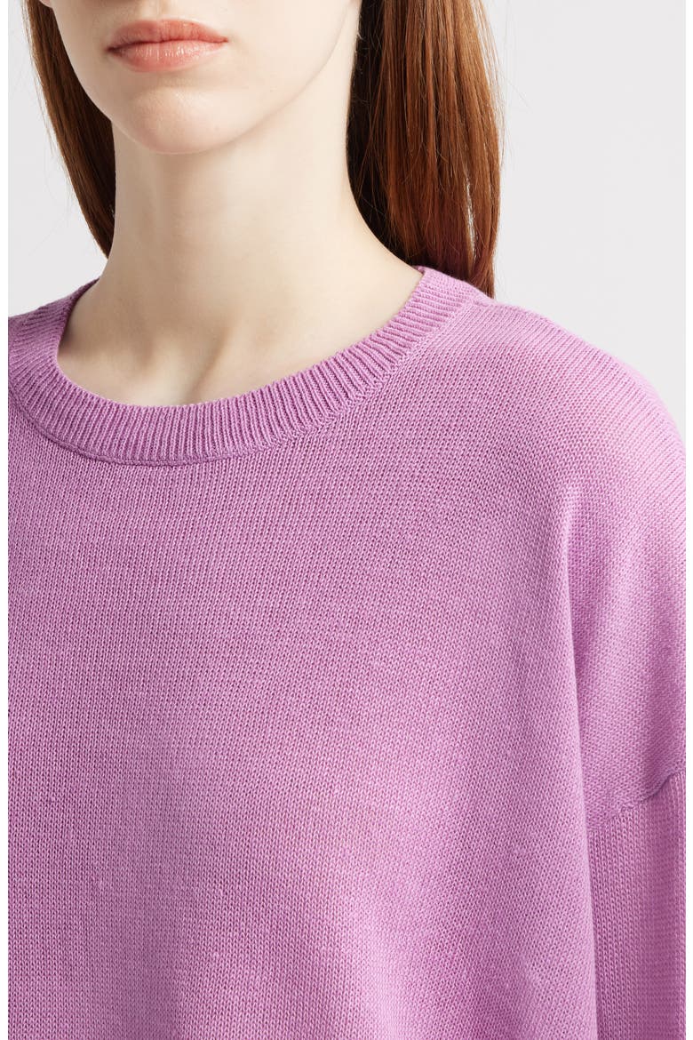 Crewneck Organic Linen & Organic Cotton Sweater, Alternate, color, FRLIL