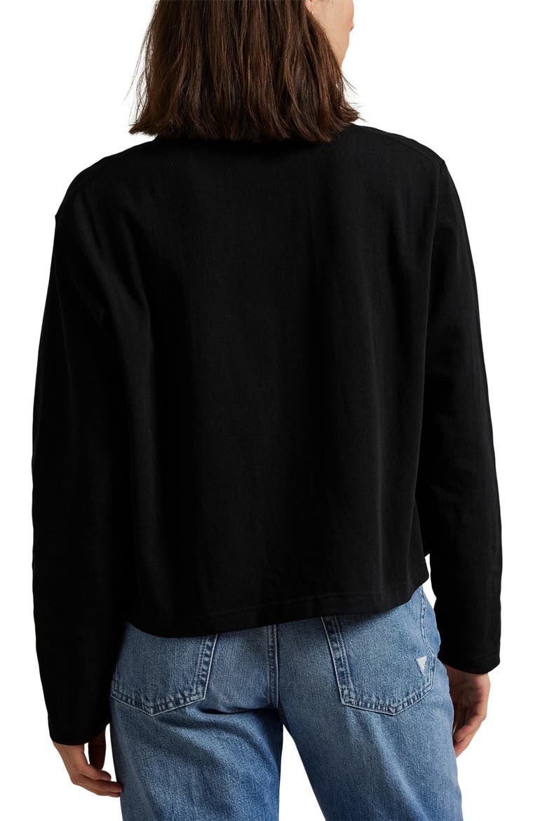 Long Sleeve Cotton T-Shirt, Alternate, color, POLO BLACK
