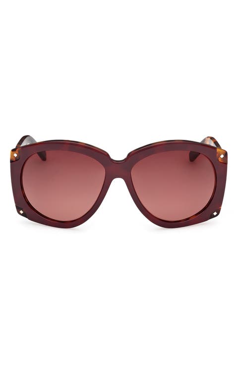61mm Gradient Round Sunglasses