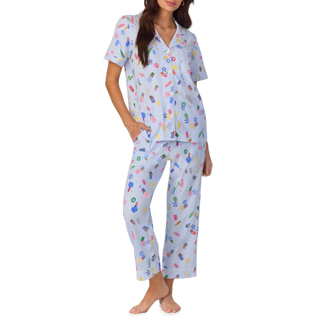 BEDHEAD PAJAMAS BEDHEAD PAJAMAS PRINT STRETCH ORGANIC COTTON JERSEY CROP PAJAMAS