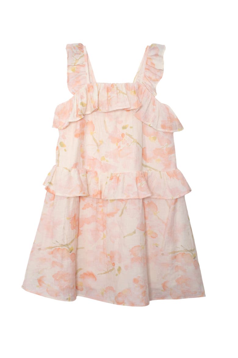 Sundrop Floral Naturl Waist Dress, Alternate, color, Orange