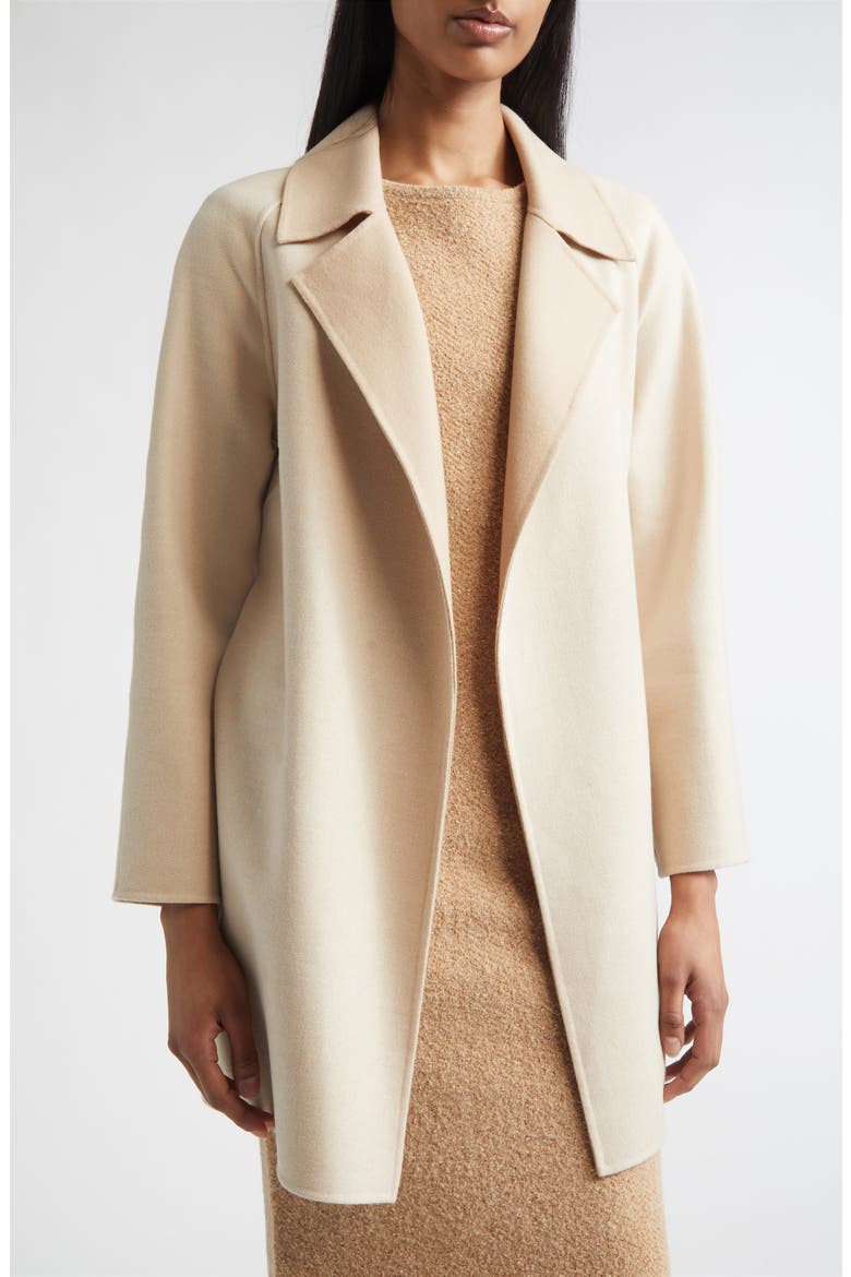 Wool & Cashmere Double Face Twill Coat, Alternate, color, ECRU/ CAMEL