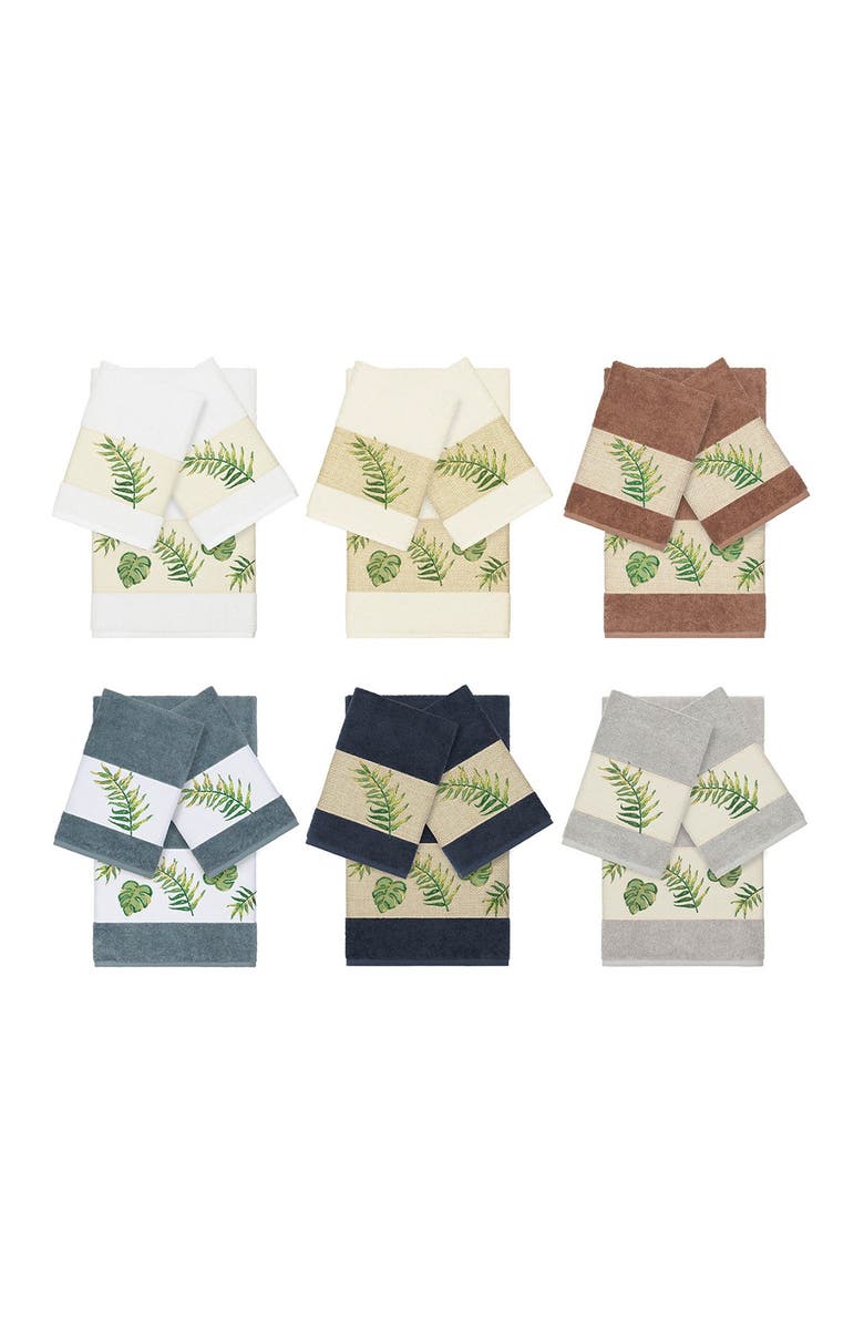 Linum Home Textiles Zoe 3-Piece Embellished Towel - Teal, Alternate, color, Teal