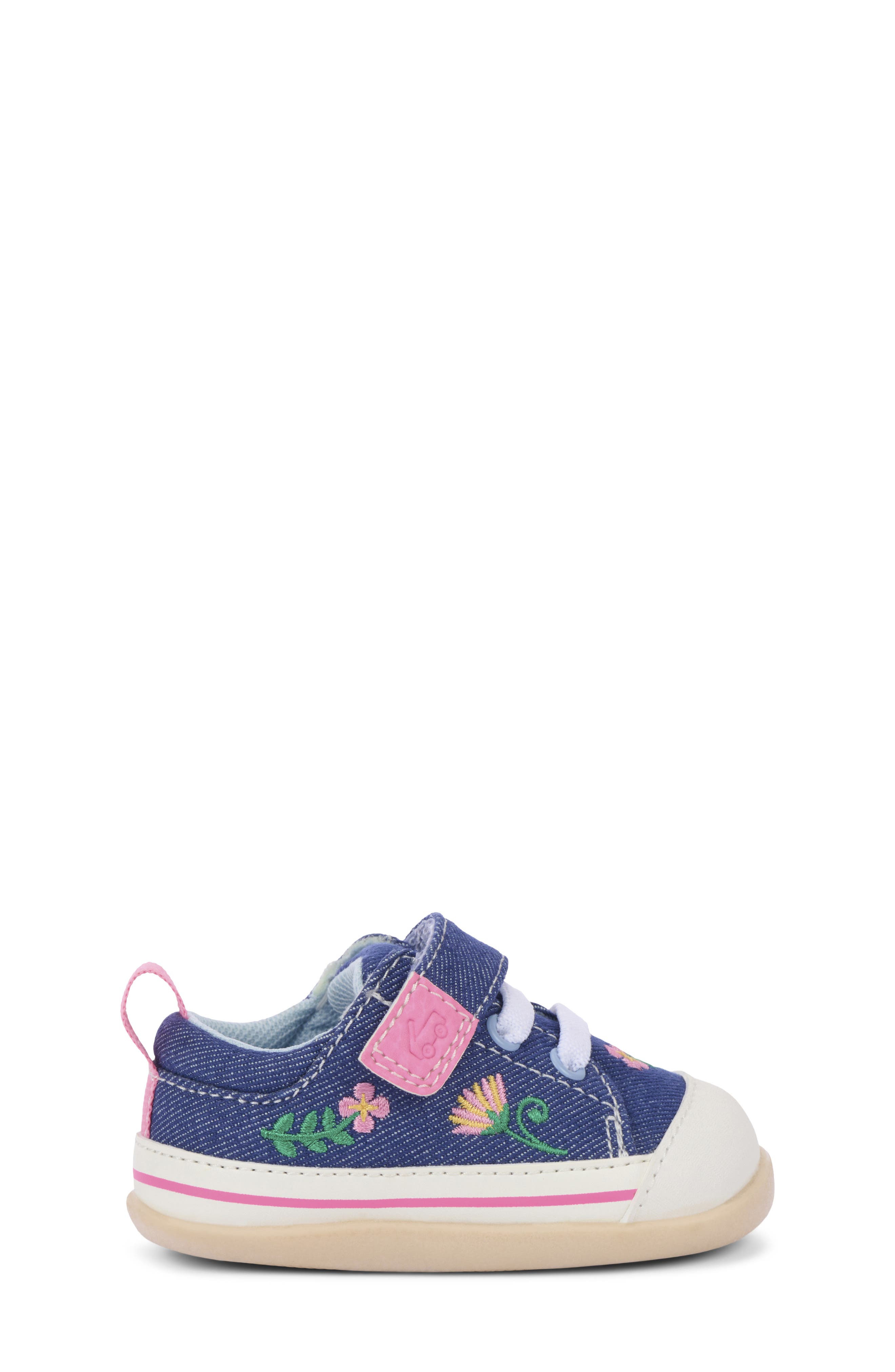 Mini Stevie Sneaker, Alternate, color, BLUE DENIM/GARDEN