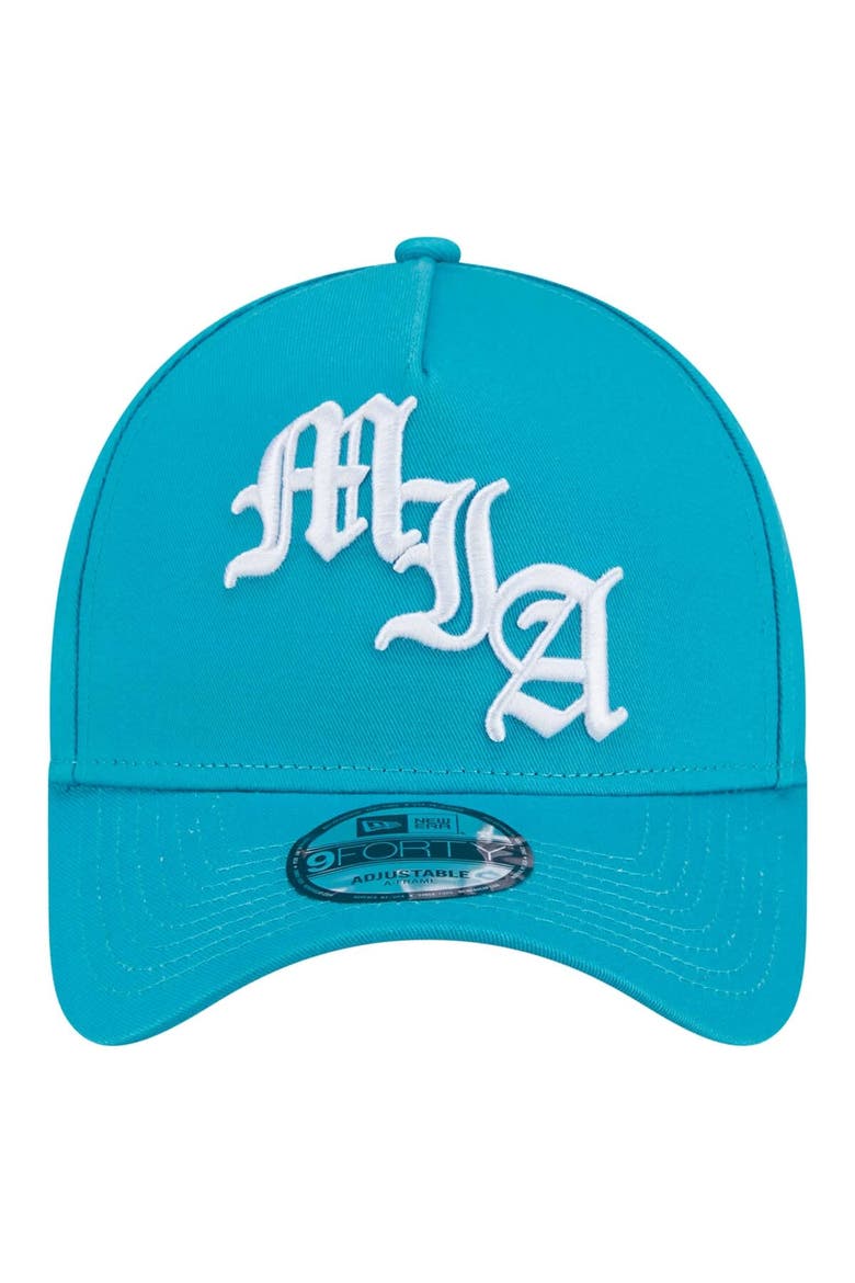 Men's New Era Aqua Miami Dolphins Mystic 9FORTY A-Frame Adjustable Hat, Alternate, color, Aqua