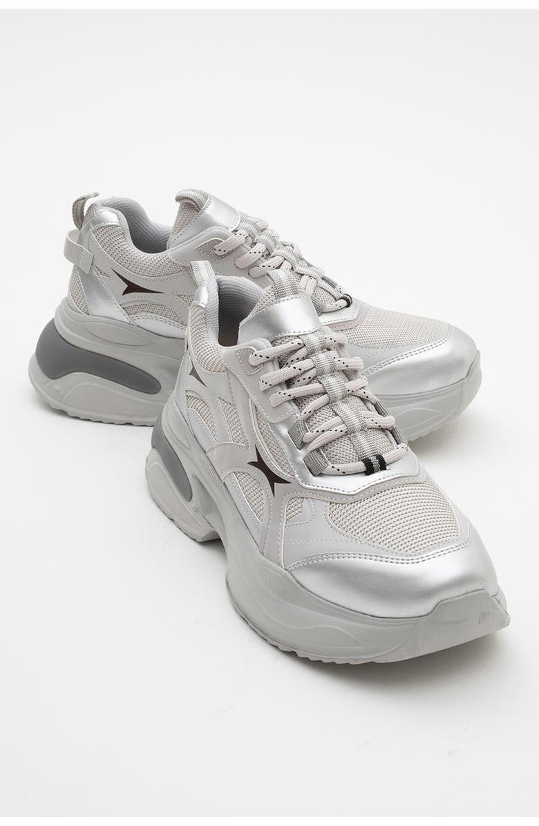 Prologue Shoes Marron Sport Sneakers, Main, color, Silver Faux Leather