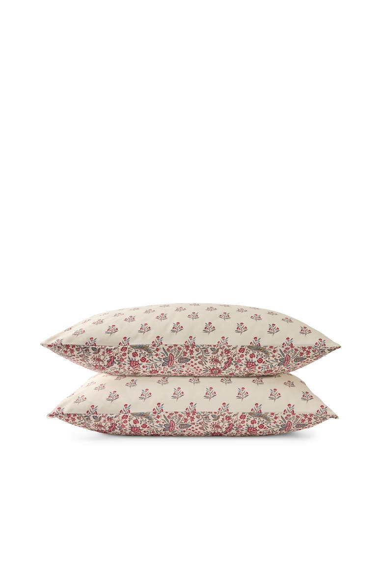 Newstead Luxury Cotton Sateen Reversible Floral Pillowcase Pairs, Main, color, Mulberry