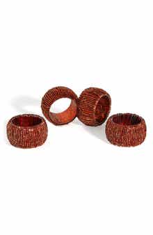 Tiramisu Radiant Beaded Set of 4 Napkin Rings