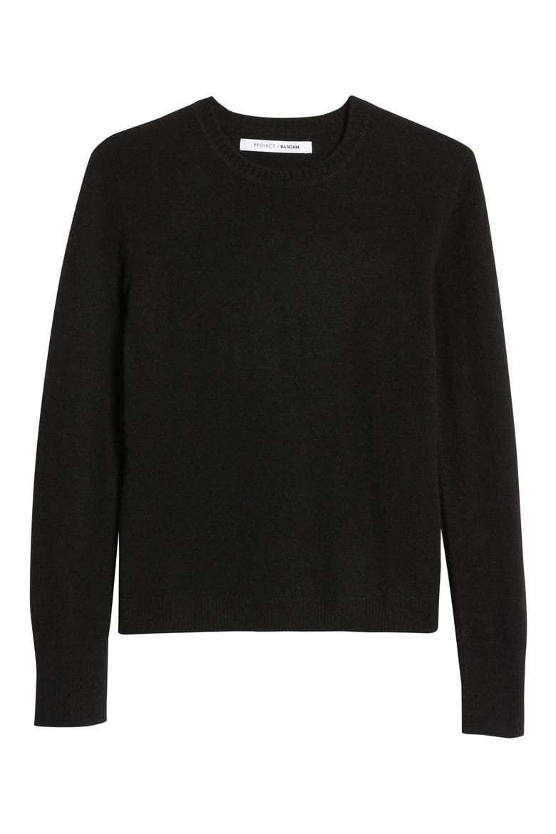 NAADAM Crewneck Cashmere Sweater, Alternate, color, BLACK