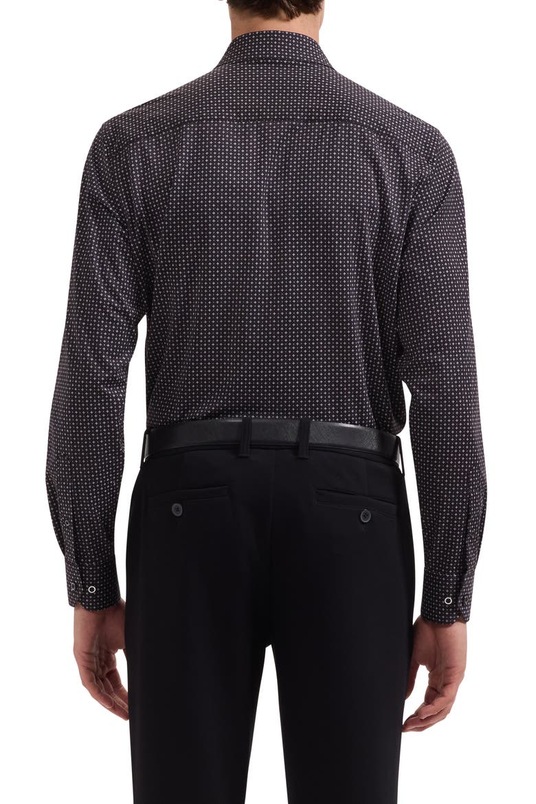 James OoohCotton® Geometric Print Button-Up Shirt, Alternate, color, BLACK