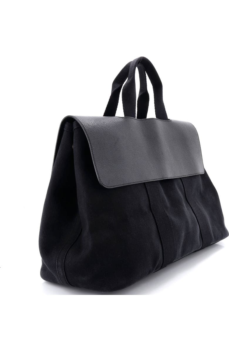 Pre-Owned Hermes Valparaiso Bag Toile and Leather MM, Alternate, color, Noir