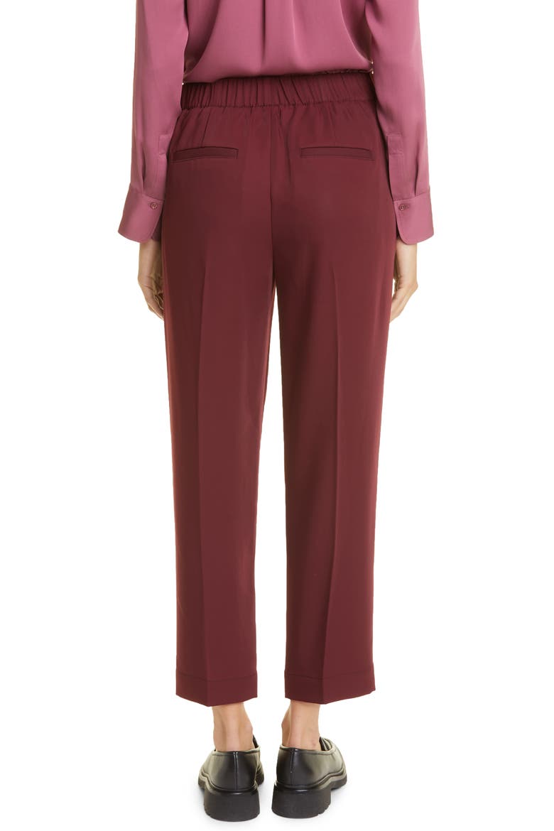 Tapered Pull-On Pants, Alternate, color, PLUM WINE