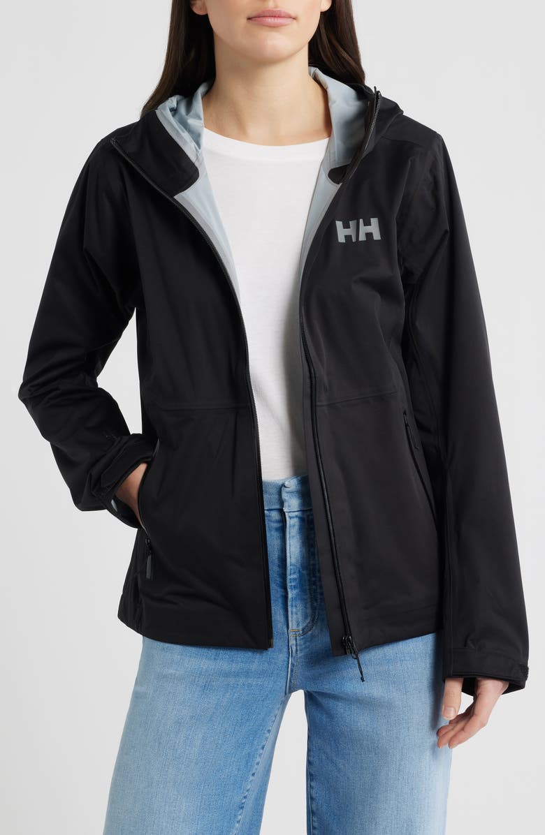 Helly Hansen Momentum 3-Layer Waterproof Hooded Jacket, Alternate, color, Black