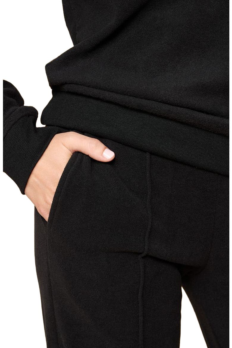 Vintage Velvet Crewneck with Pintuck Pant, Alternate, color, Black