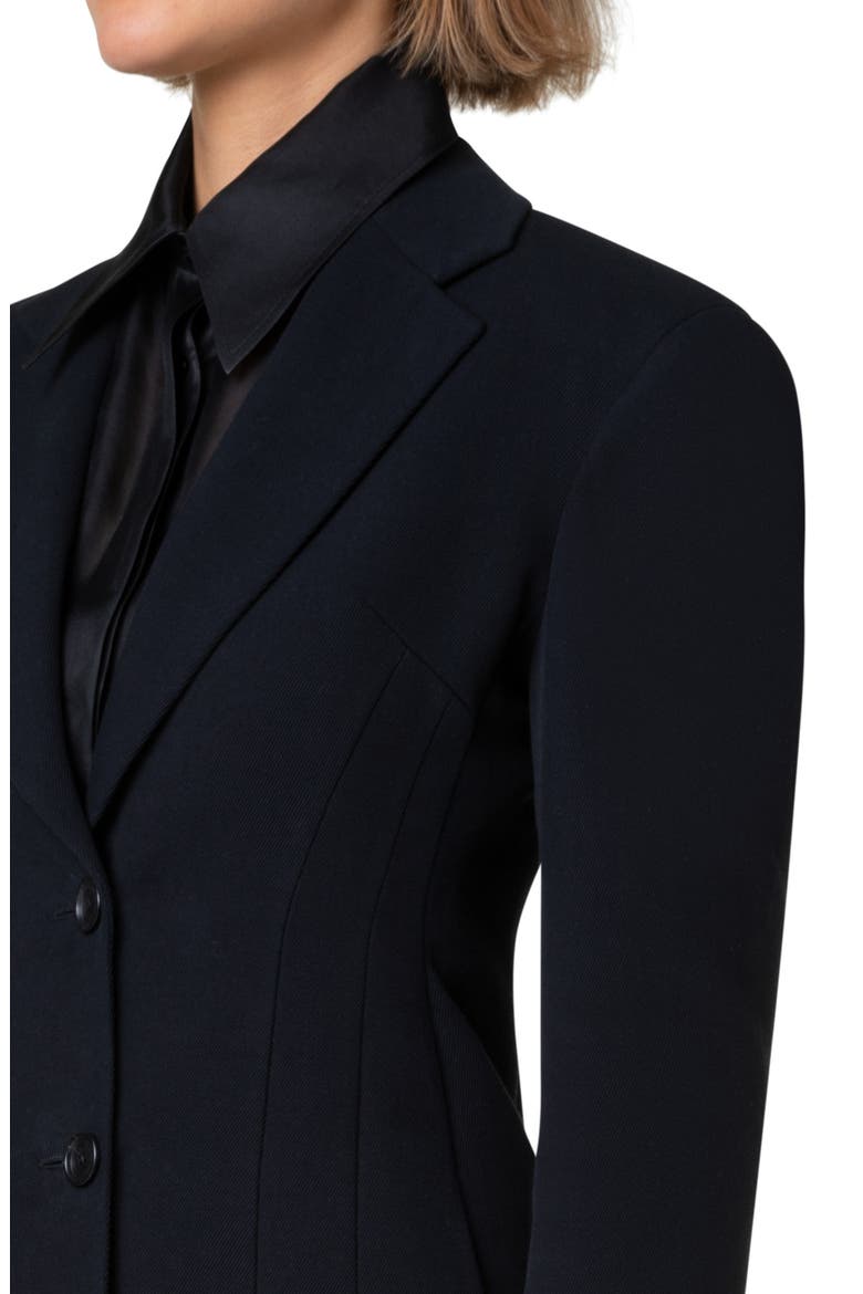 Walker Fitted Cotton Double Face Blazer, Alternate, color, BLACK