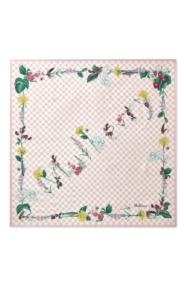 Mulberry Large Square Scarf - Riverside Floral, Main, color, Blossom Pink