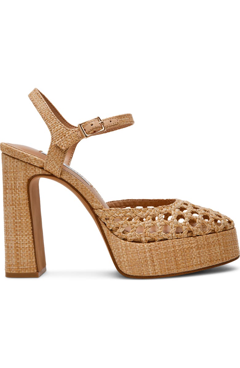 Steve Madden Lexie Ankle Strap Platform Pump, Alternate, color, Natural