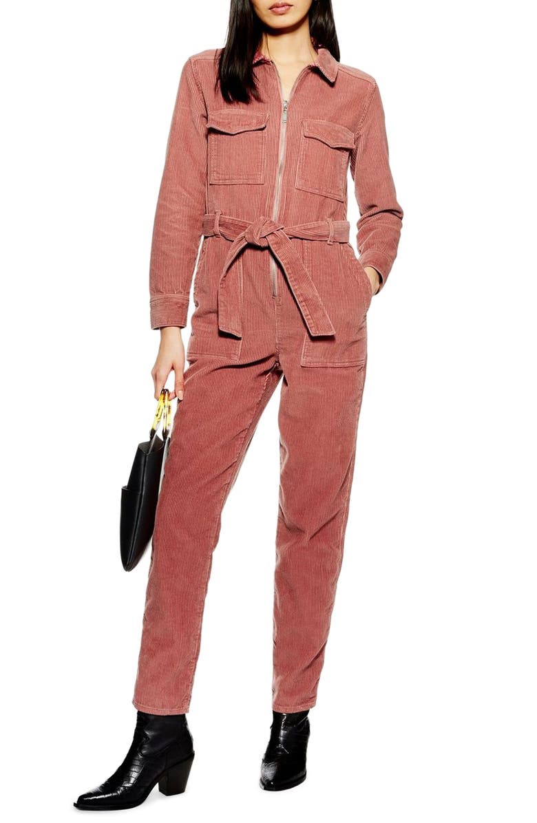 Topshop Corduroy Boilersuit, Main, color, 