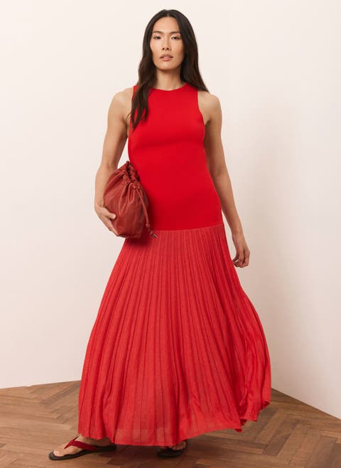 Knit Pleated Maxi Dress