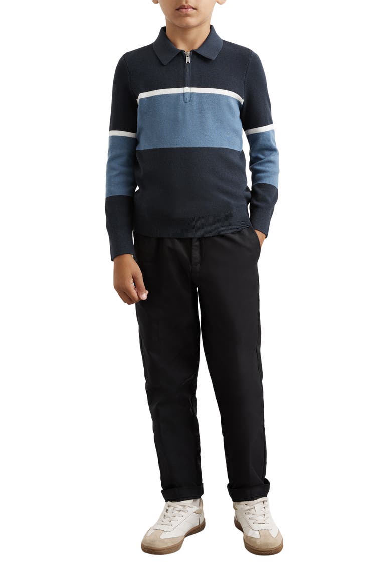 Kids' Jason Half Zip Sweater, Alternate, color, NAVY BLUE/ AIRFORCE BLUE
