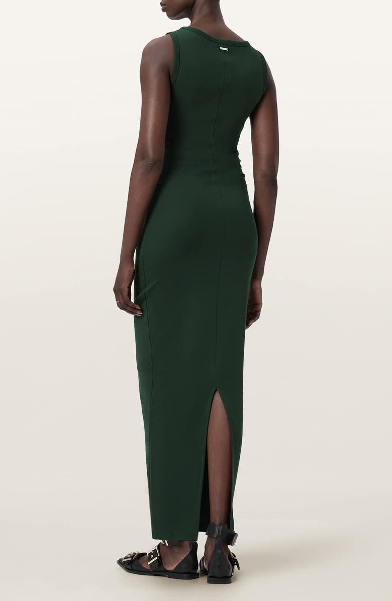 AllSaints Katarina Ruched Side Maxi Dress, Alternate, color, Emerald Green