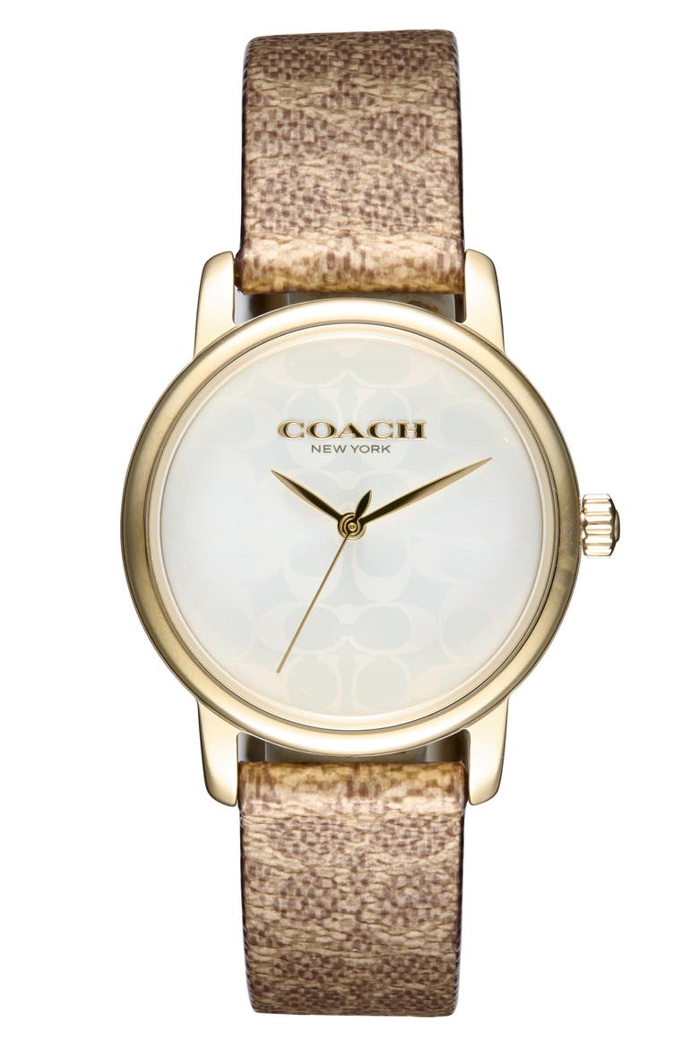 Grand Leather Strap Watch, 36mm, Main, color, SILVER WHITE