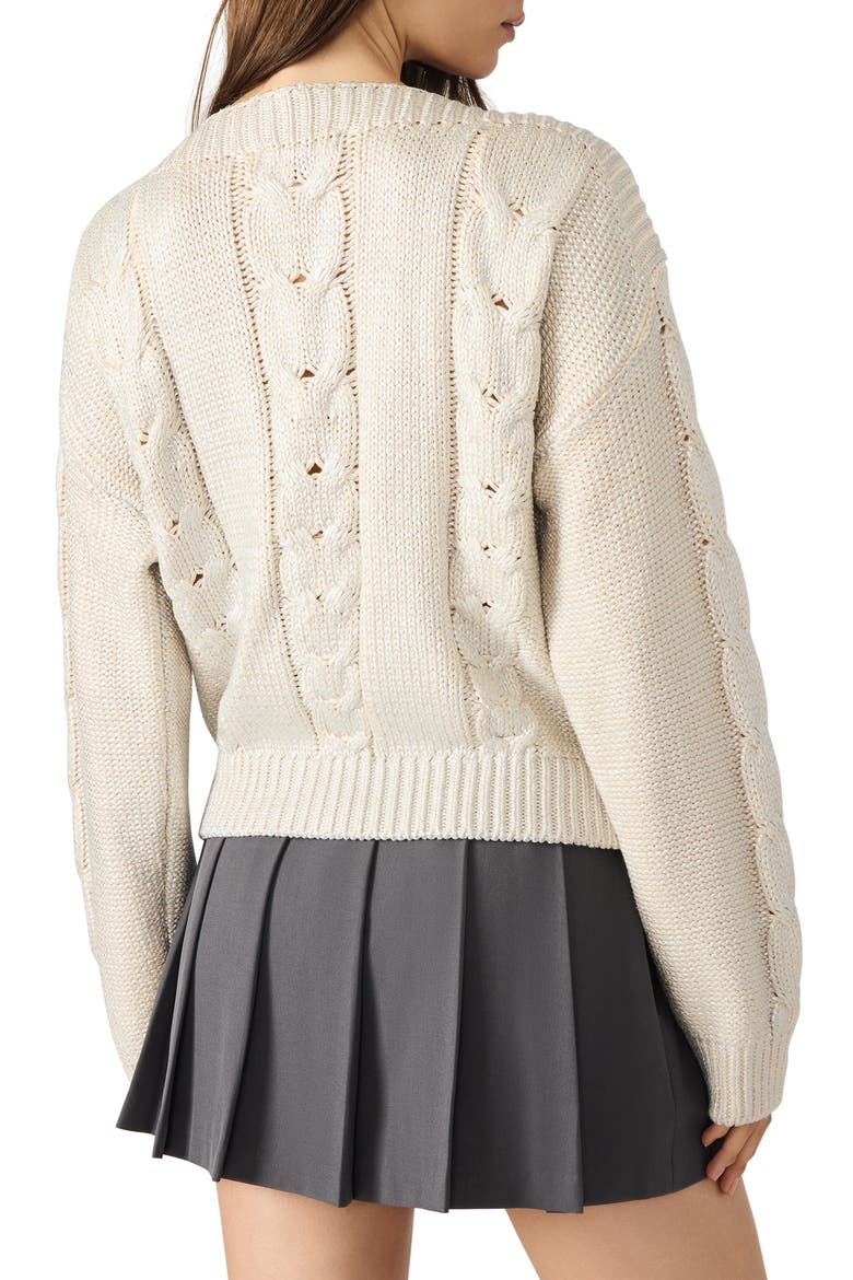 Debbi Cable Cotton Boat Neck Sweater, Alternate, color, ANTIQUE