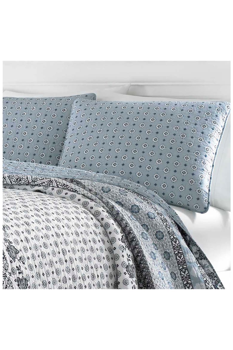 Bexley 136 Thread Cotton Count Quilt Set, Alternate, color, OPEN DARK BLUE
