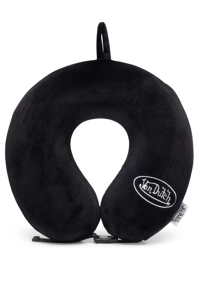 Classic Memory Foam Travel Neck Pillow, Main, color, Black