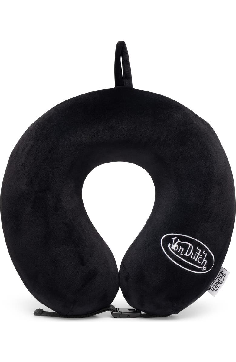 Von Dutch Classic Memory Foam Travel Neck Pillow, Main, color, Black