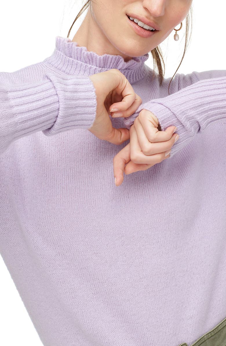 J.Crew Ruffle Neck Sweater, Alternate, color, 