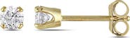 DELMAR 10K Yellow Gold Round Diamond Solitaire Earrings - 0.25 ctw