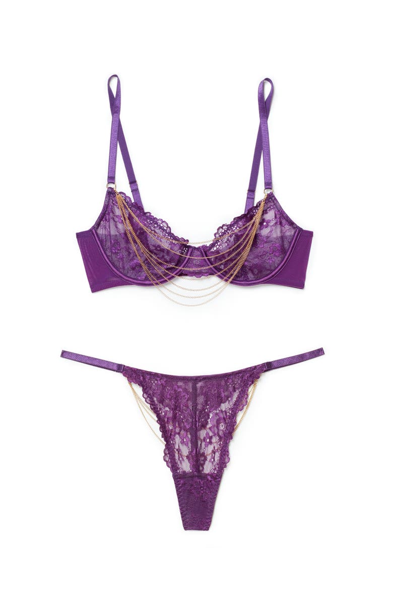 Adore Me Elyza Unlined Demi Bra, Alternate, color, Dark Purple