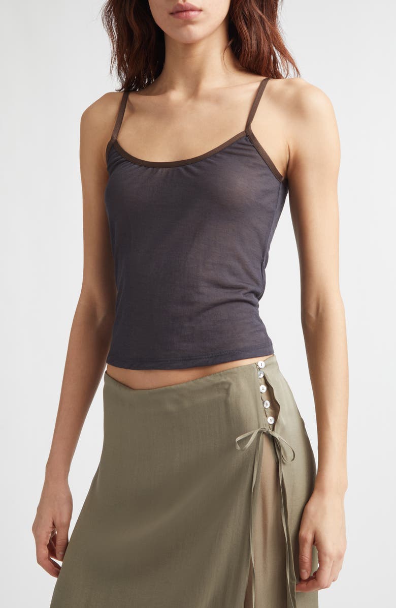 Paloma Wool Nasem Cotton Blend Jersey Camisole, Alternate, color, Grey