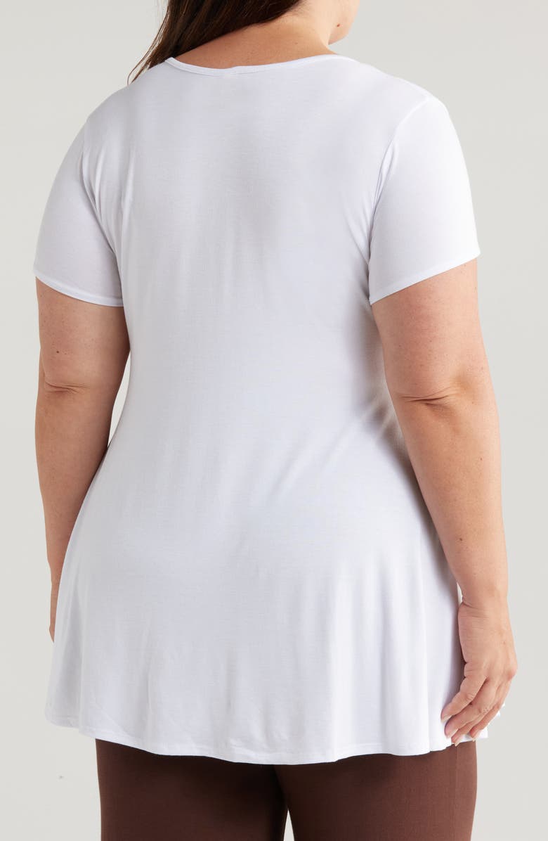 24seven Comfort Apparel V-Neck Jersey Swing Top, Alternate, color, White