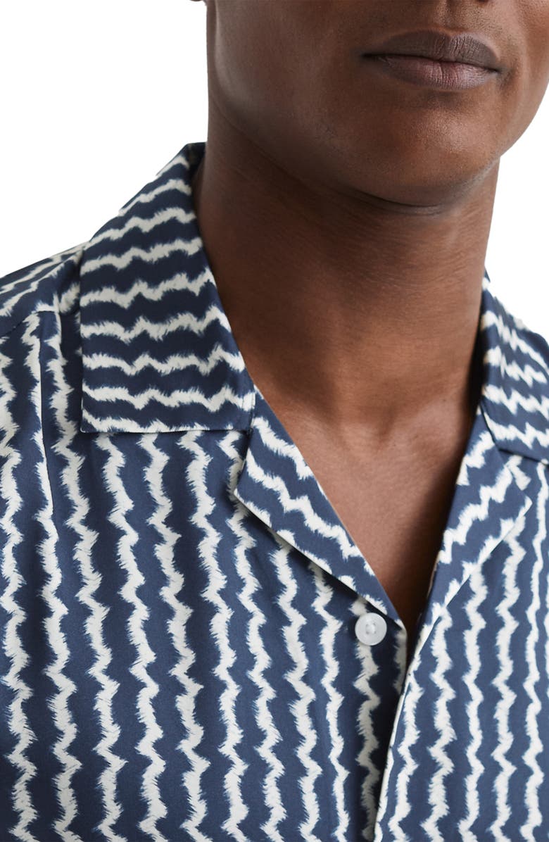 Reiss Mayday Abstract Stripe Short Sleeve Button-Up Camp Shirt, Alternate, color, 