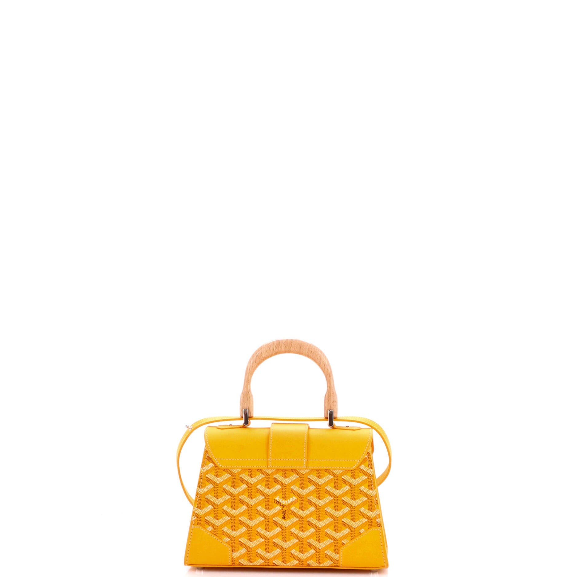 Structured Saigon Top Handle Bag Coated Canvas with Leather Mini, Alternate, color, Yellow