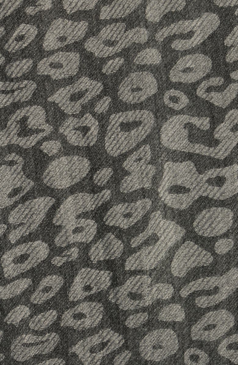 NORDSTROM RACK Pleated Scarf, Alternate, color, Grey- Black Leopard