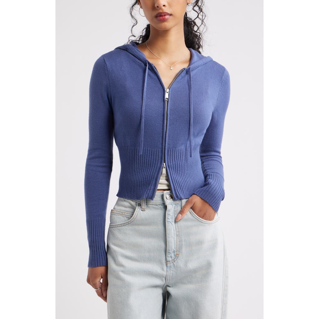 Bp. Fitted Cotton Blend Hoodie In Blue