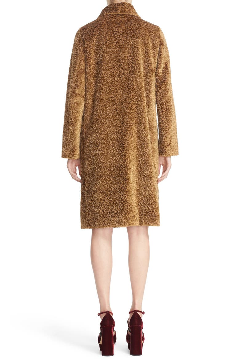 Asymmetrical Tie Collar Coat, Alternate, color, CAMEL